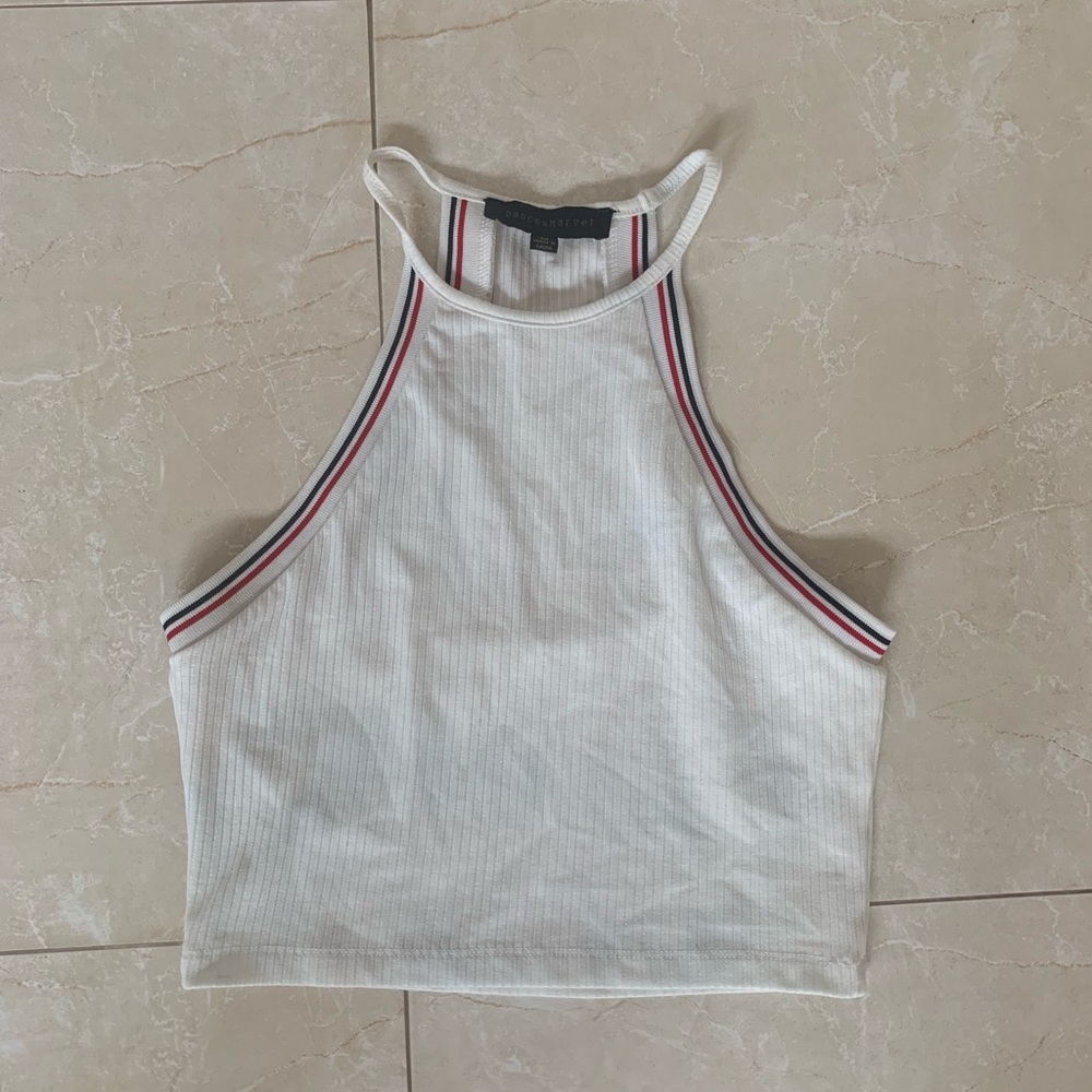 Cute white tank top crop top